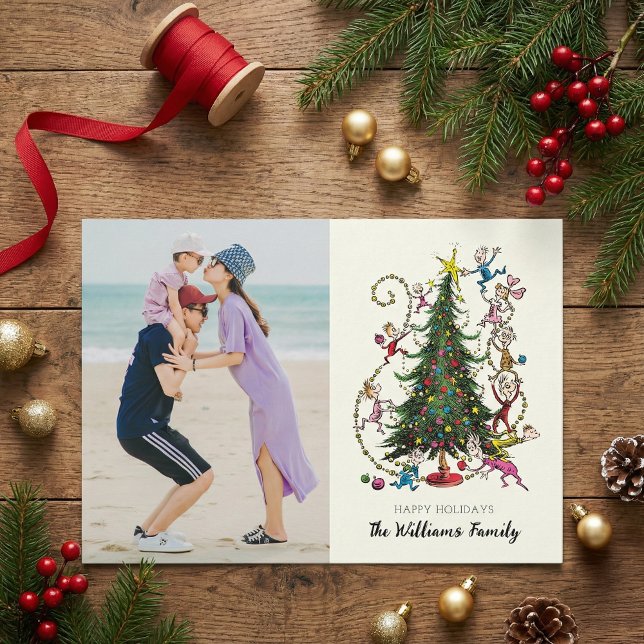 Cartão De Festividades Grinch Clássico | Foto de Natal da Árvore de Natal (Criador carregado)
