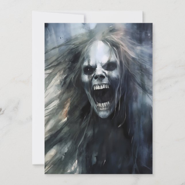 Cartão De Festividades Gritante Banshee Maligna Feia (Frente)