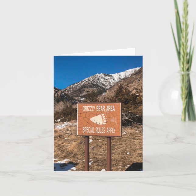 Cartão De Festividades Grizzly Bear Area - 4" x 5.6" Notecard (Frente)