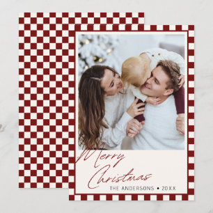 Cartão De Festividades Groovy com verificação de Foto de Natal Editável