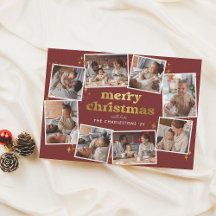 Groovy Red & Dourado Felry Natal 8 Colagem de Foto