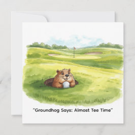 Cartão De Festividades Groundhog Day Golfer Winter Golf Holiday