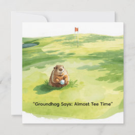 Cartão De Festividades Groundhog Day Golfer Winter Golf Holiday