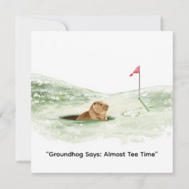 Cartão De Festividades Groundhog Day Golfer Winter Golf Holiday