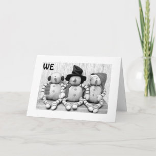 CARTÃO DE FESTIVIDADES GROUP CHRISTMAS-FROM GROUP OF CUTE SNOWMEN