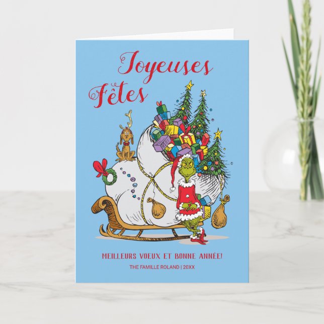 Cartão De Festividades Grpolegadas clássico | Grpolegadas e Max com Sleig (Frente)