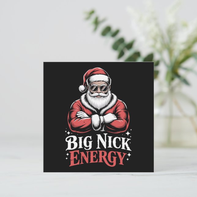 Cartão De Festividades Grunt Style Big Nick Energia Natal Divertido Natal (Em pé/Frente)