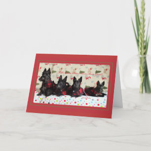 Cartão De Festividades Grupo do Natal do Scottie