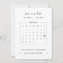 Cartão De Festividades Guarde a data: calendário: moderno minimalista