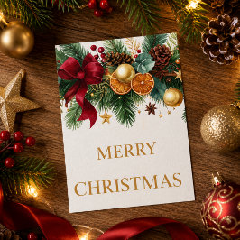 Cartão De Festividades Guarlanda Festiva de Natal Feliz Natal Férias