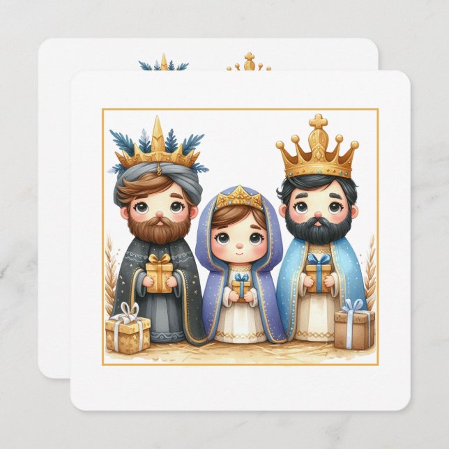 Cartão De Festividades Guiado por uma Estrela (Frente/Verso)