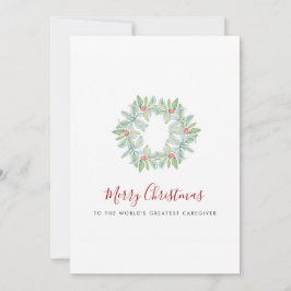 Cartão De Festividades Guirlanda Botânica em Aquarela e Frutas Cuidador