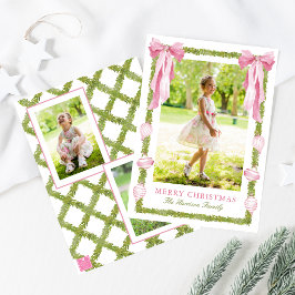 Cartão De Festividades Guirlanda de Arco Rosa Aquarela Natal Foto