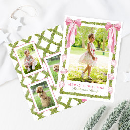 Cartão De Festividades Guirlanda de Arco Rosa Aquarela Natal Foto