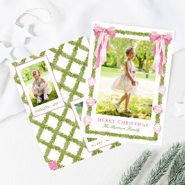 Cartão De Festividades Guirlanda de Arco Rosa Aquarela Natal Foto