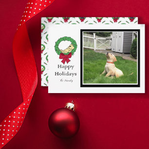 Cartão De Festividades Guirlanda de Filhote de Cachorro Personalizável Mo
