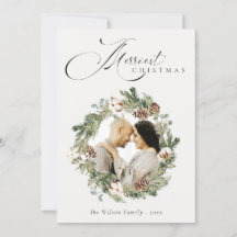 Guirlanda de Natal com Foto de Pinha de Algodão Rú