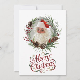 Cartão De Festividades Guirlanda de Natal de Pinecone e Frutas em Aquarel
