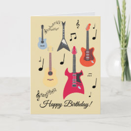Cartão De Festividades Guitar Happy Birthday Card