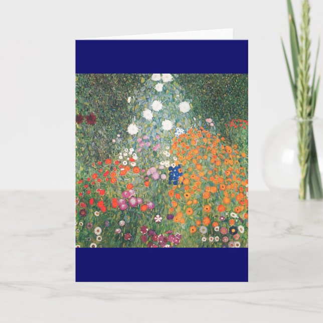 Cartão De Festividades Gustav Klimt Blumengarten (Frente)