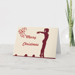 Cartão De Festividades Gymnast Christmas Card