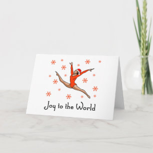 Cartão De Festividades Gymnast Joy to the World