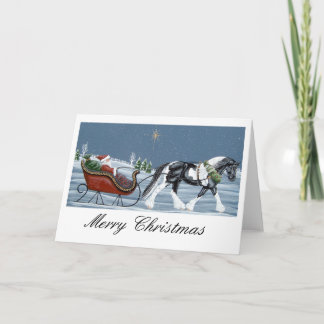 Cartão De Festividades Gypsy Vanner Horse Feliz Natal
