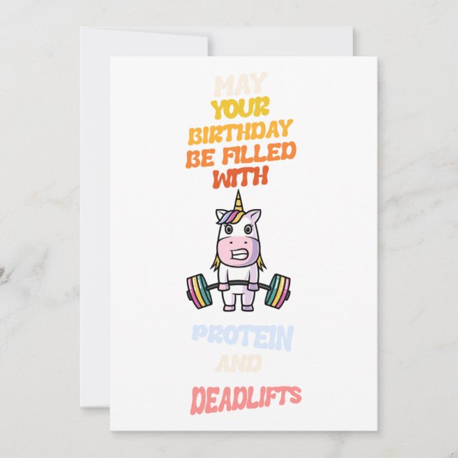 Cartão De Festividades H appy birthdya card protein and deadlift lover  (Frente)