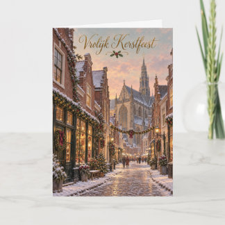 Cartão De Festividades Haarlem Winterstraat Feliz Natal