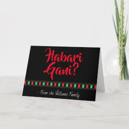 Cartão De Festividades Habari Gani Red Black Green Kwanzaa