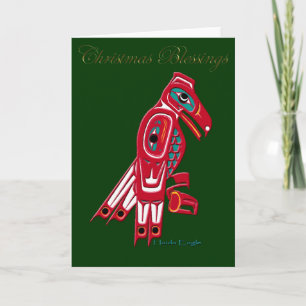Cartão De Festividades HAIDA EAGLE Natal Beneficia Xmas Card