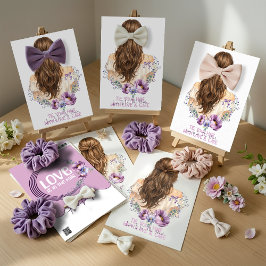 Cartão De Festividades Hair Clip & Scrunchie Display Card  Floral Boutiqe