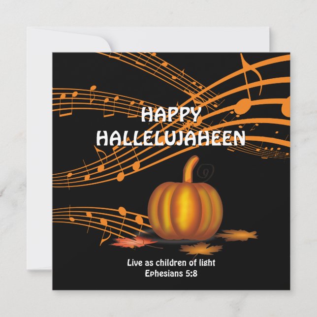 Cartão De Festividades HALLELUJAHEEN | Abóbora | Halloween cristão (Frente)