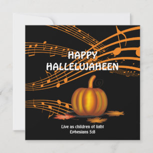 Cartão De Festividades HALLELUJAHEEN Abóbora Halloween cristão
