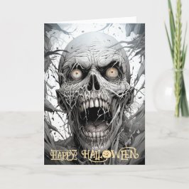 Cartão De Festividades Halloween de Zumbi Assustador