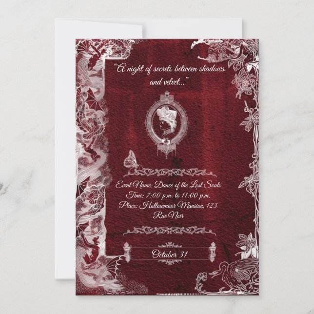 Cartão De Festividades Halloween Gothic Romance (Frente)