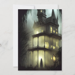 Cartão De Festividades Halloween Haunted House Scary