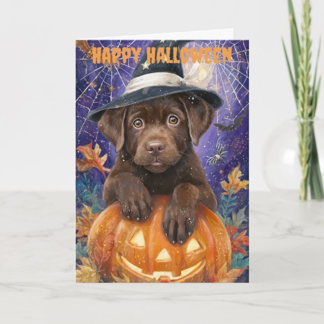 Cartão De Festividades Halloween Labrador Dog (Frente)