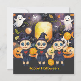 Cartão De Festividades Halloween para Festa de Jogadores de Pickleball 