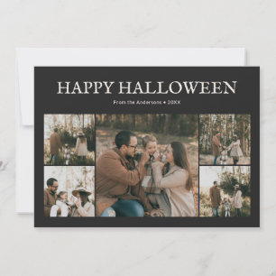 Cartão De Festividades Halloween Preto de 6 Fotos Antigas