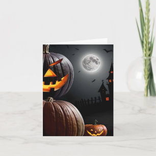 Cartão De Festividades Halloween Pumpkin & Castle Study