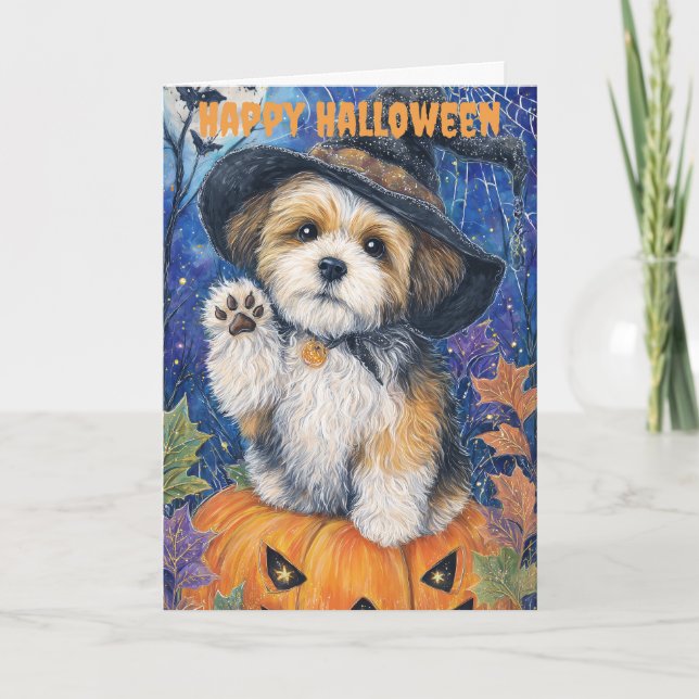 Cartão De Festividades Halloween Shih Tzu Dog (Frente)