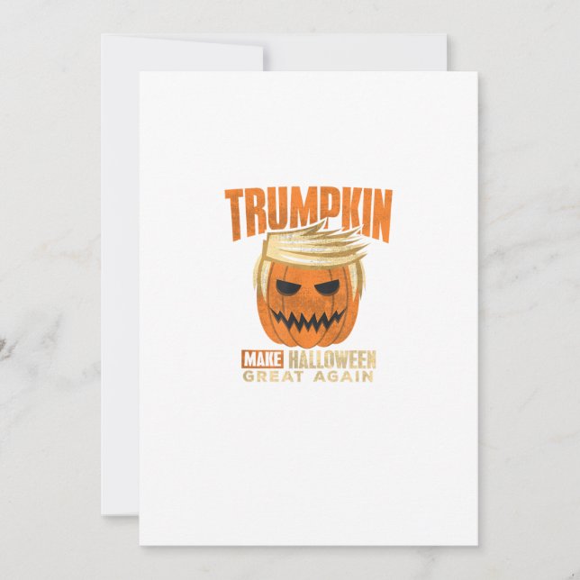 Cartão De Festividades Halloween Trumpkin Engraçado Faça a América Grande (Frente)
