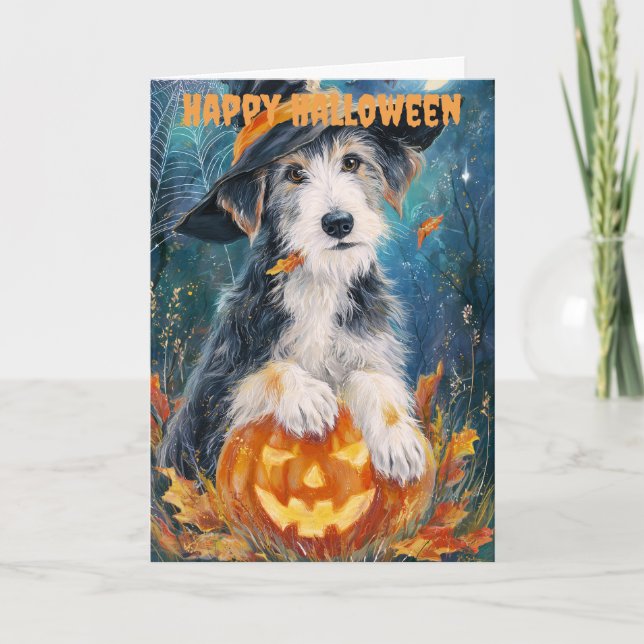 Cartão De Festividades Halloween Wolfhound Dog (Frente)