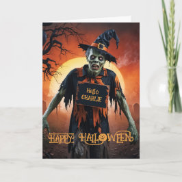 Cartão De Festividades Halloween Zumbi