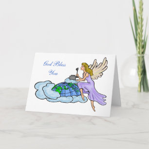 Cartão De Festividades Ham Radio Angel Christmas Card Personalize-O!