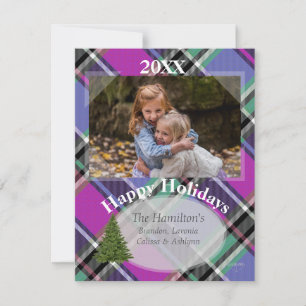 Cartão De Festividades HAMbyWG Xadrez com Moldura Preta e Foto Mate