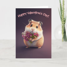 Hamster Adorável com Flores para Dia de os namorad