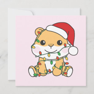 Cartão De Festividades Hamsters de Natal de Hamster de Férias de Inverno