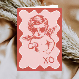 Cartão De Festividades Hand Drawn Funny Romantic Cupid XO Valentines Day
